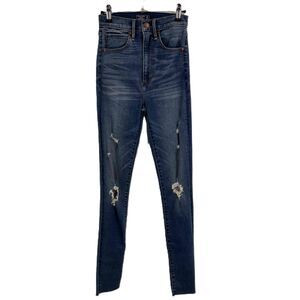 Abercrombie Fitch Blue Distressed Highwaisted Ultra Skinny‎ Jeans Womens 24 New